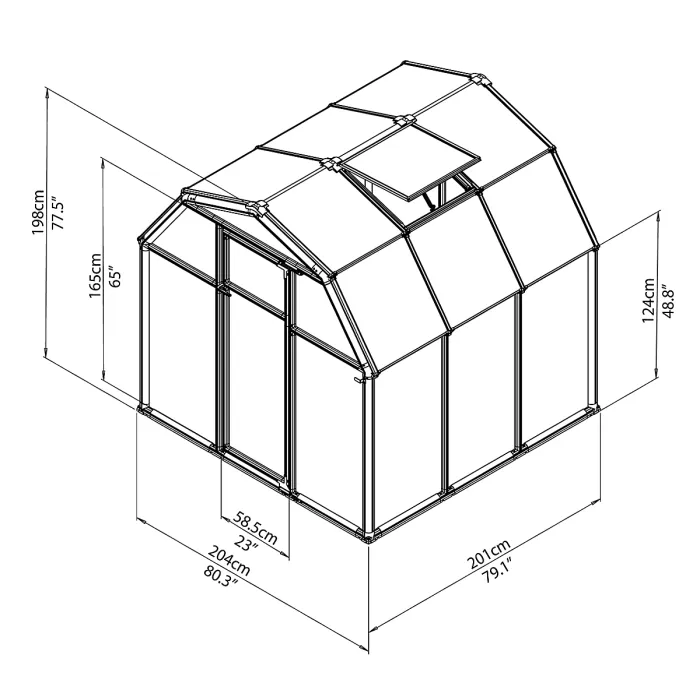 Palram - Canopia Eco Grow Green 6x6 Greenhouse