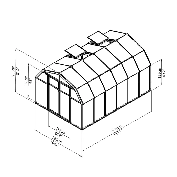 Palram - Canopia Hobby Gardner Green 8x12 Greenhouse