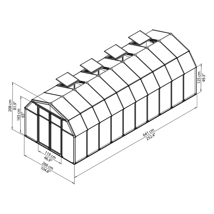 Palram - Canopia Hobby Gardner Green 8x20 Greenhouse