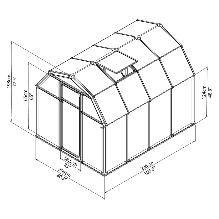 Palram - Canopia Rion Ecogrow Green 6x8 Greenhouse