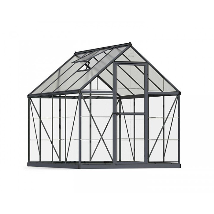 Greenhouse Hybrid 6 x 8 - Polycarbonate - L247 x W185 x H208 cm - Grey
