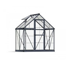 Greenhouse Hybrid 6 x 4 - Polycarbonate - L126 x W185 x H208 cm - Grey