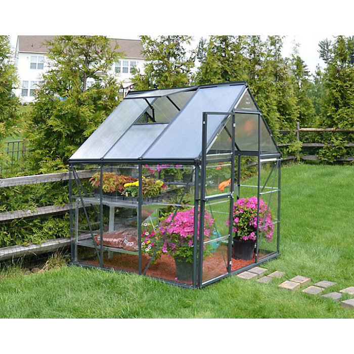 Greenhouse Hybrid 6X6 - Polycarbonate - L186 x W185 x H208 - Grey