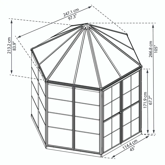 Palram - Canopia Oasis™ Grey 8x6 Greenhouse