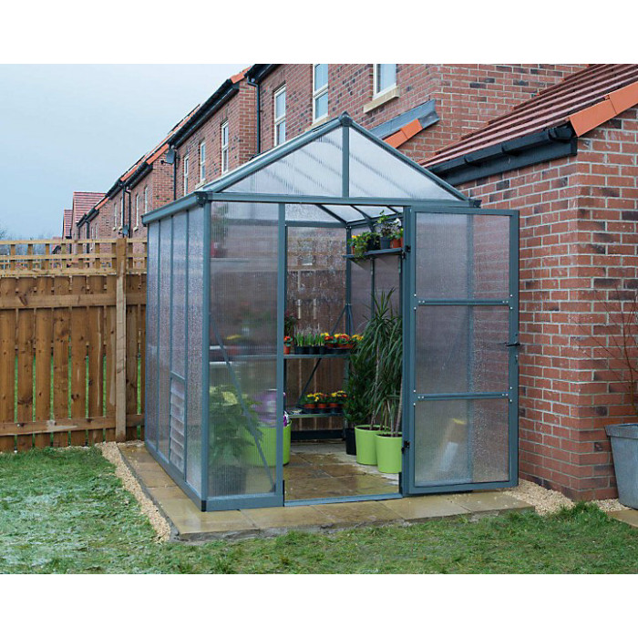 Greenhouse Glory 6 x 8 - Polycarbonate - L244.5 x W195.5 x H251 cm - Grey