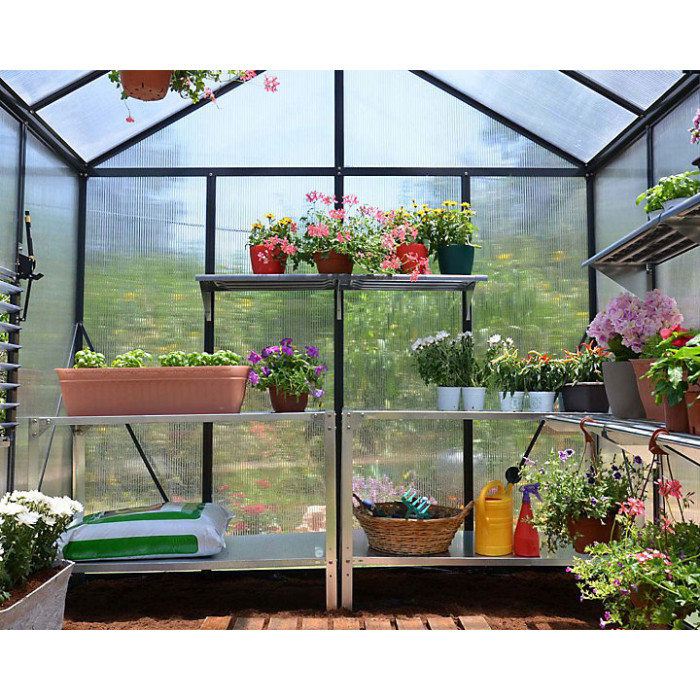 Greenhouse Glory 6 x 8 - Polycarbonate - L244.5 x W195.5 x H251 cm - Grey