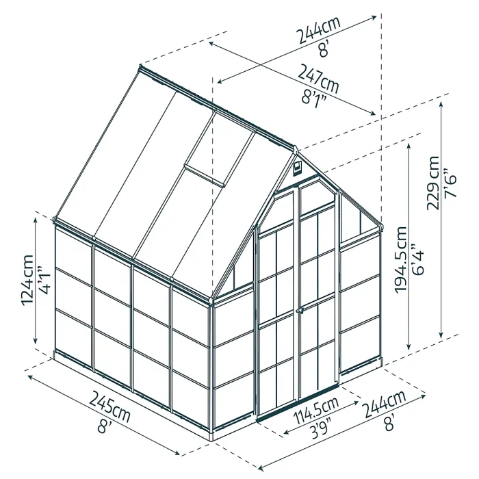 Palram - Canopia Balance Silver 8x8 Greenhouse