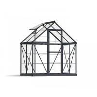 Greenhouse Harmony 6 x 4 - Polycarbonate - L126 x W185 x H208 cm - Grey