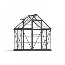 Greenhouse Harmony 6 x 4 - Polycarbonate - L126 x W185 x H208 cm - Grey