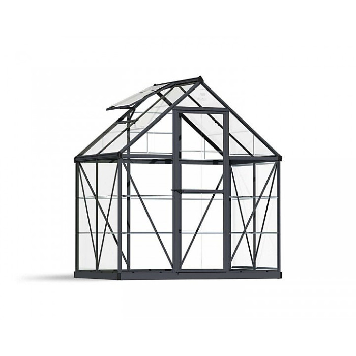 Greenhouse Harmony 6 x 4 - Polycarbonate - L126 x W185 x H208 cm - Grey