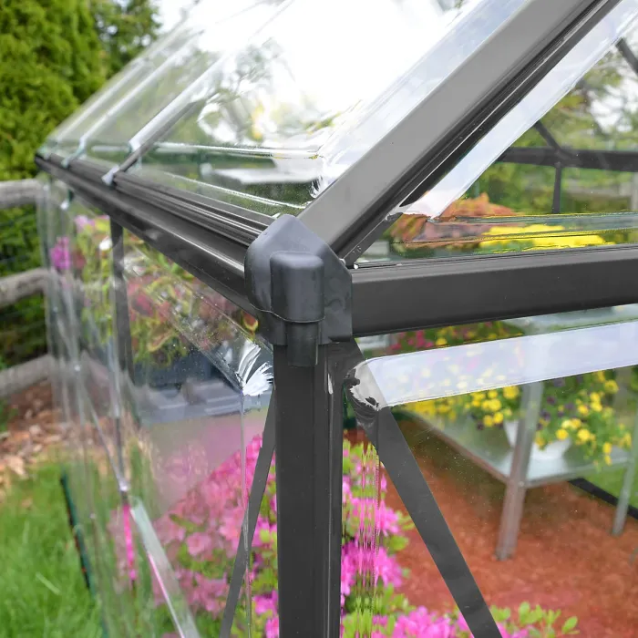 Palram - Canopia Harmony Grey 6X10 Greenhouse with Adjustable vent