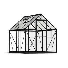 6 x 8 Feet Canopia Hybrid Greenhouse - Polycarbonate/Aluminium - L247 x W185 x H185 cm - Black