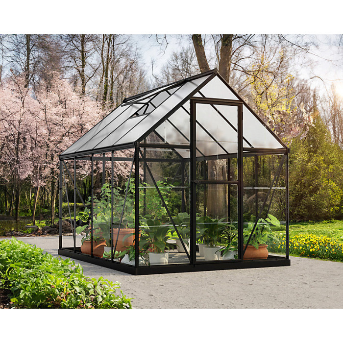 6 x 8 Feet Canopia Hybrid Greenhouse - Polycarbonate/Aluminium - L247 x W185 x H185 cm - Black