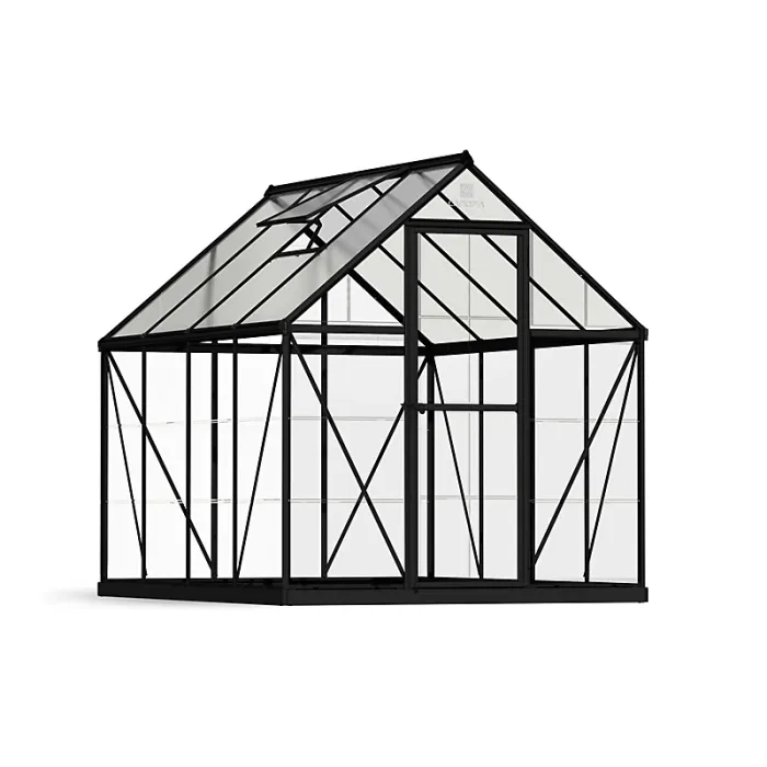 6 x 8 Feet Canopia Hybrid Greenhouse - Polycarbonate/Aluminium - L247 x W185 x H185 cm - Black