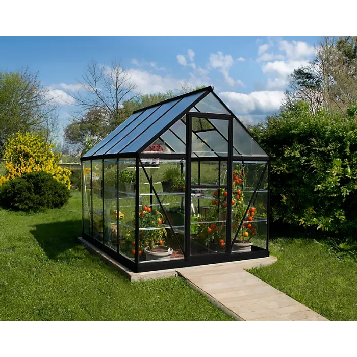 6 x 8 Feet Canopia Hybrid Greenhouse - Polycarbonate/Aluminium - L247 x W185 x H185 cm - Black