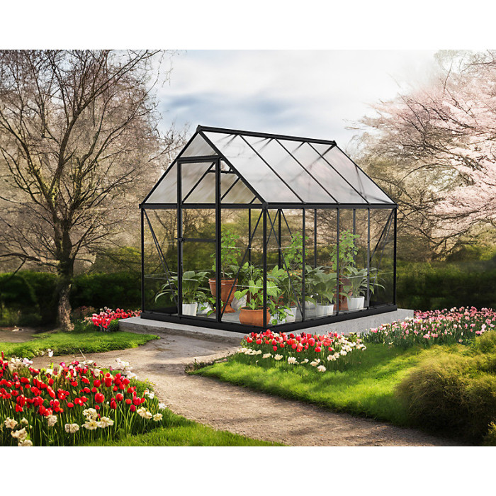 6 x 8 Feet Canopia Hybrid Greenhouse - Polycarbonate/Aluminium - L247 x W185 x H185 cm - Black
