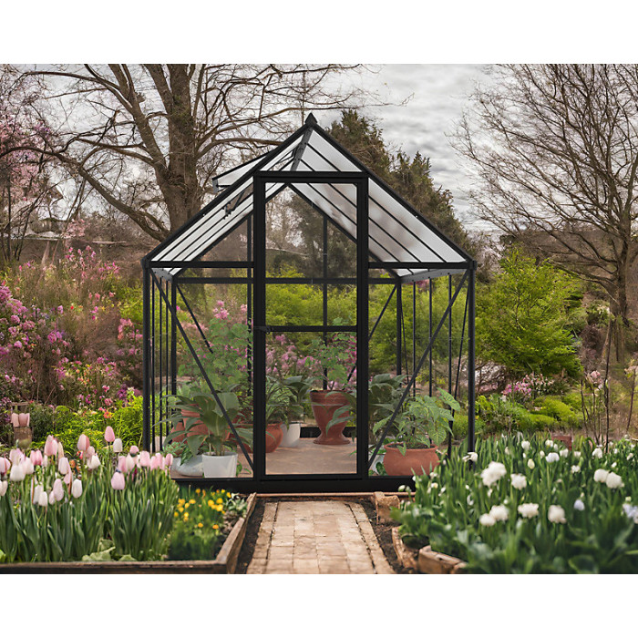 6 x 8 Feet Canopia Hybrid Greenhouse - Polycarbonate/Aluminium - L247 x W185 x H185 cm - Black