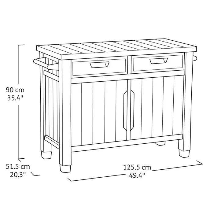 Unity Outdoor Kitchen BBQ table and Storage Cabinet