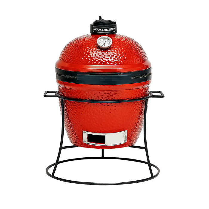 Kamado Joe Junior 13.5" Ceramic Charcoal BBQ Grill 5-in-1 Portable Cooker with Stand, Grate, Tools & Cover 150 sq in Grill Space