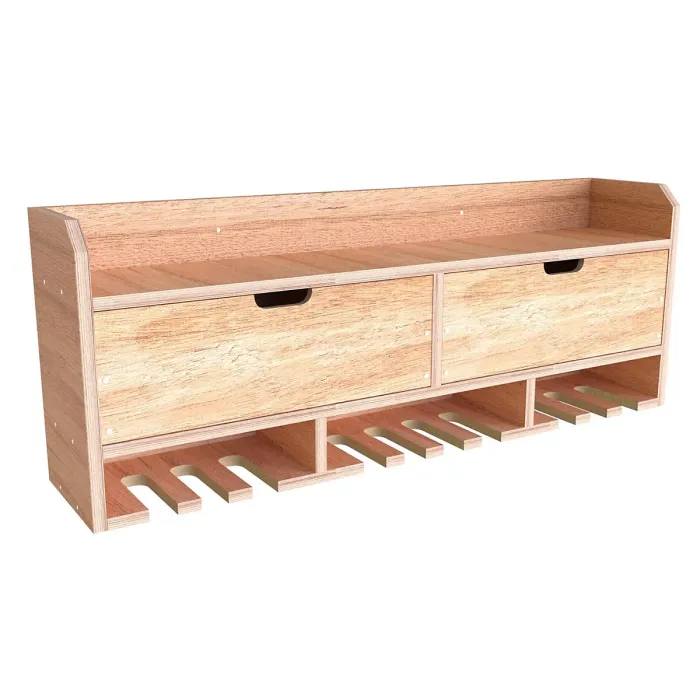 Tooltrek4 Power tool organizer storage rack, wall-mount drill holder, charging station for 10 power drills, Eucalyptus