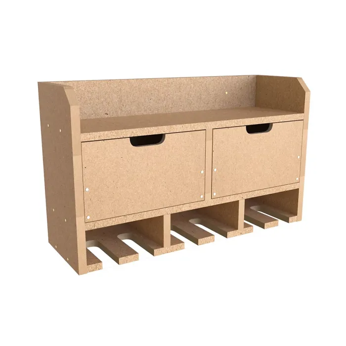 Tooltrek4 Power tool organizer storage rack, wall-mount drill holder, charging station for 6 power drills, MDF