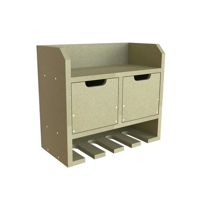 Tooltrek4 Power tool organizer storage rack, wall-mount drill holder, charging station for 4 power drills, UniMDF