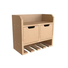 Tooltrek4 Power tool organizer storage rack, wall-mount drill holder, charging station for 4 power drills, MDF