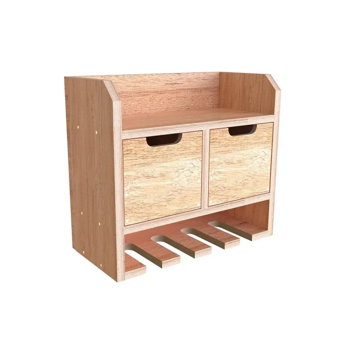 Tooltrek4 Power tool organizer storage rack, wall-mount drill holder, charging station for 4 power drills, Eucalytpus