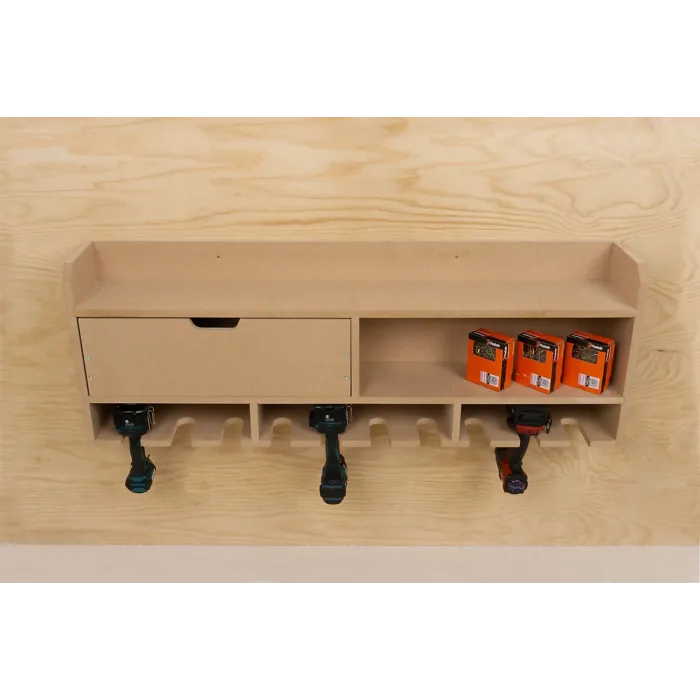 Tooltrek3 Power tool organizer storage rack, wall-mount drill holder, charging station for 10 power drills