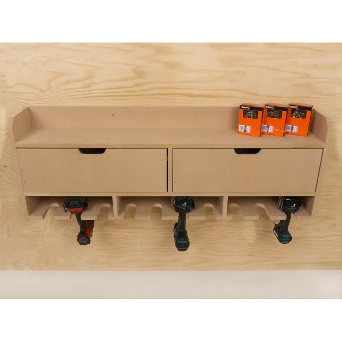 Tooltrek4 Power tool organizer storage rack, wall-mount drill holder, charging station for 10 power drills