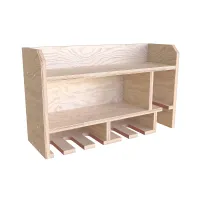 Tooltrek1 Power tool organizer storage rack, wall-mount drill holder, charging station for 6 power drills, Plywood