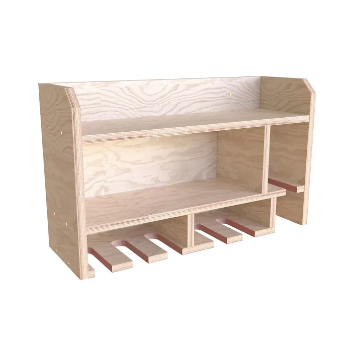 Tooltrek1 Power tool organizer storage rack, wall-mount drill holder, charging station for 6 power drills, Plywood