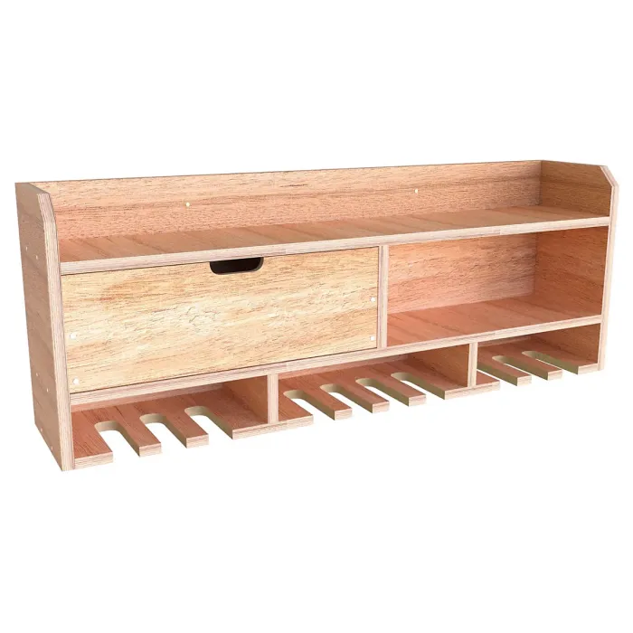 Tooltrek3 Power tool organizer storage rack, wall-mount drill holder, charging station for 10 power drills, Eucalyptus