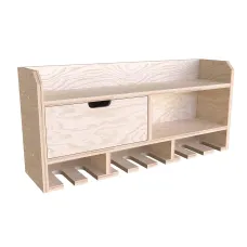 Tooltrek3 Power tool organizer storage rack, wall-mount drill holder, charging station for 8 power drills, Plywood