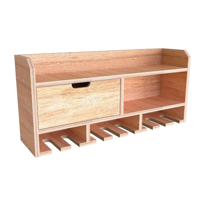 Tooltrek3 Power tool organizer storage rack, wall-mount drill holder, charging station for 8 power drills, Eucalytpus