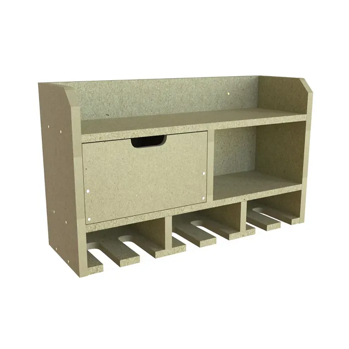 Tooltrek3 Power tool organizer storage rack, wall-mount drill holder, charging station for 6 power drills, UniMDF