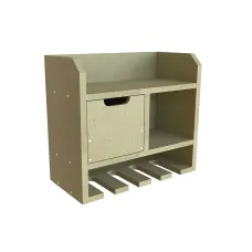 Tooltrek3 Power tool organizer storage rack, wall-mount drill holder, charging station for 4 power drills, UniMDF