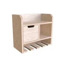 Tooltrek3 Power tool organizer storage rack, wall-mount drill holder, charging station for 4 power drills, Plywood