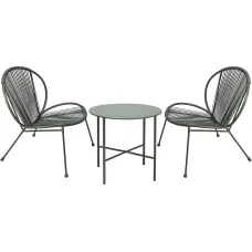 3 Piece Green Garden Furniture Set - 2 Chairs & Table - Perfect for using Outdoor Patio Balcony Poolside