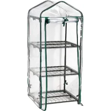 AAMEN 3 Tier Greenhouse for Indoor & Outdoor With Clear PVC Cover