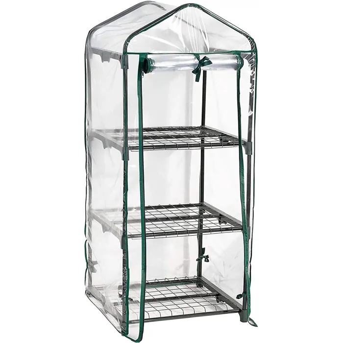 AAMEN 3 Tier Greenhouse for Indoor & Outdoor With Clear PVC Cover