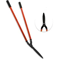 AAMEN Long Handled Lawn Shears Carbon Steel Head Comfortable Soft Grip Garden Shears for Hedges Lightweight Gardening Tool