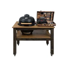 BBQ Space Outdoor Kitchen Islands, for Kamado Joe (Classic Joe I) Ceramic smoker (1.2m Length, with wheels)