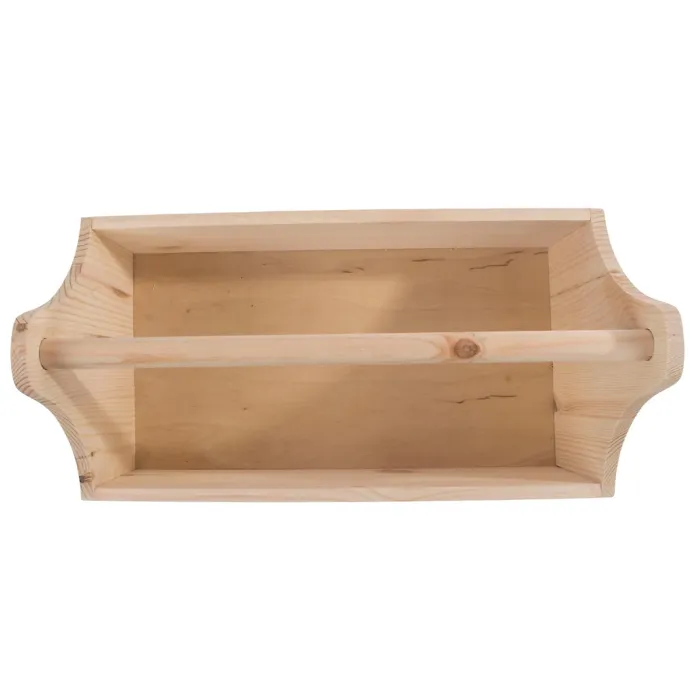 Woodeedoo Wooden Trug Tool Box Caddy with Handle Unfinished Pine Storage Organiser for Crafts Gardening DIY Projects 34x18x20cm