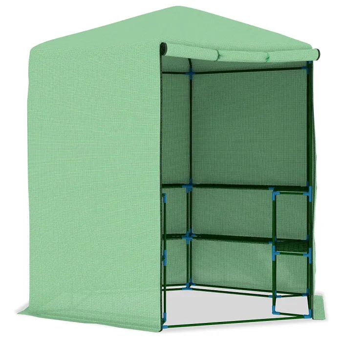 Berkfield Greenhouse with Shelves Steel 227x223 cm