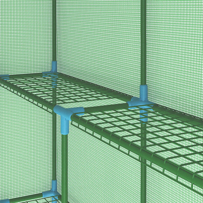 Berkfield Greenhouse with Shelves Steel 143x143x195 cm