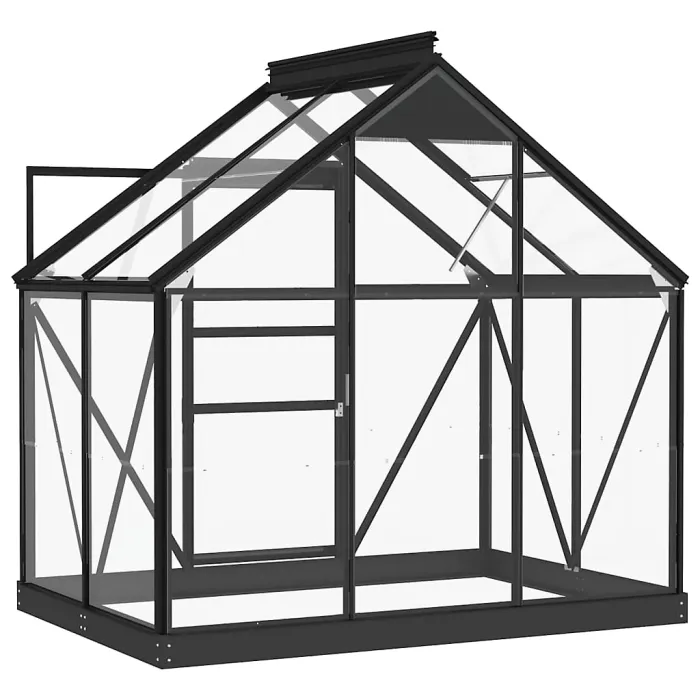 Berkfield Glass Greenhouse Anthracite 155x103x191 cm Aluminium