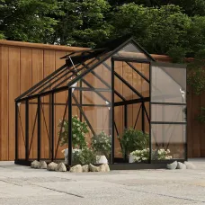 Berkfield Glass Greenhouse Anthracite 155x200.5x191 cm Aluminium