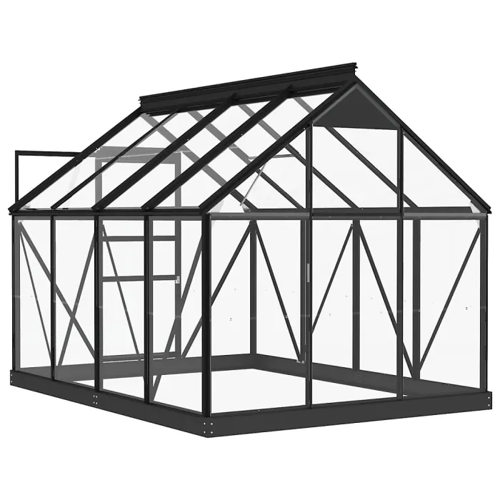 Berkfield Glass Greenhouse Anthracite 155x200.5x191 cm Aluminium