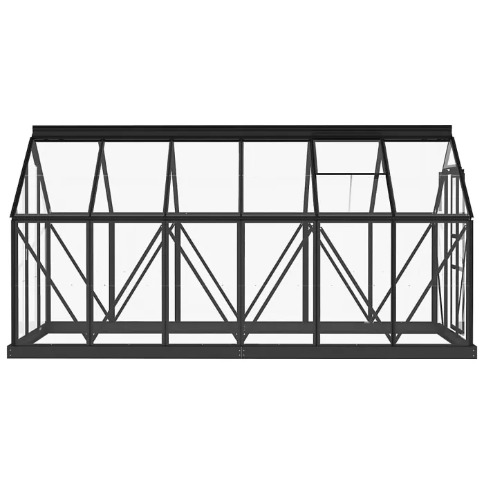 Berkfield Glass Greenhouse Anthracite 155x298x191 cm Aluminium